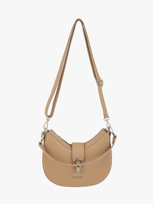 Beige elegante Handtasche mit Schnalle