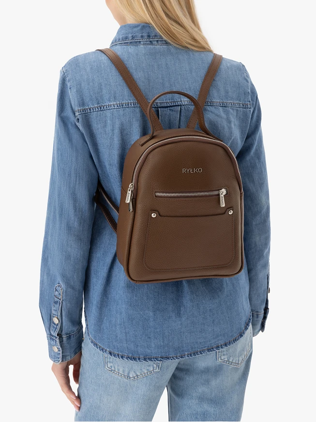 Rust Women's Backpack Made of Leather