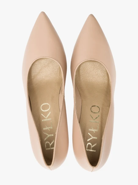 Beigefarbene Stiletto-Pumps