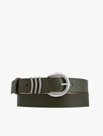 Green top-grain leather belt