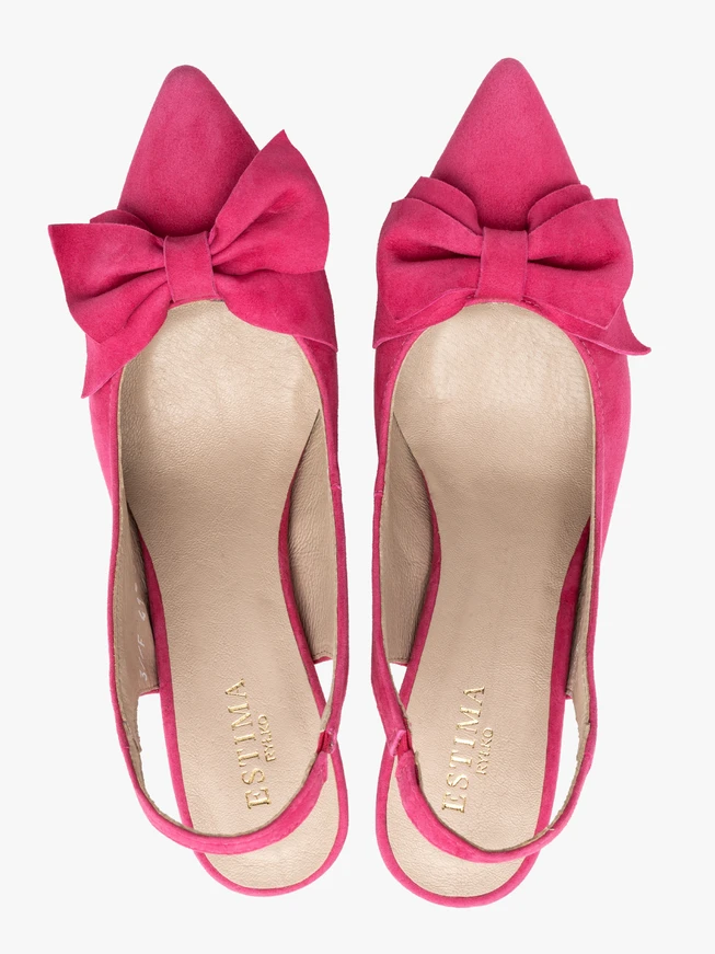 Czółenka typu slingback w kolorze fuksji