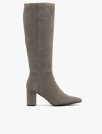 Stöckelschuhe aus grauem Veloursleder