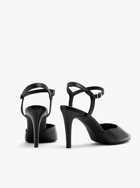 Schwarze zehenoffene Pumps für Frauen