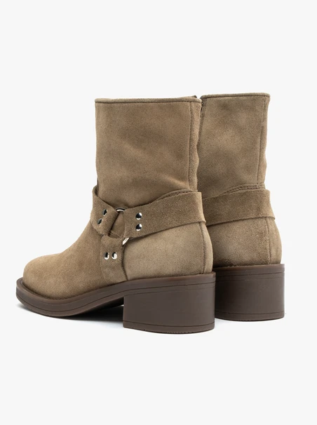 Olivgrüne Biker-Stiefel