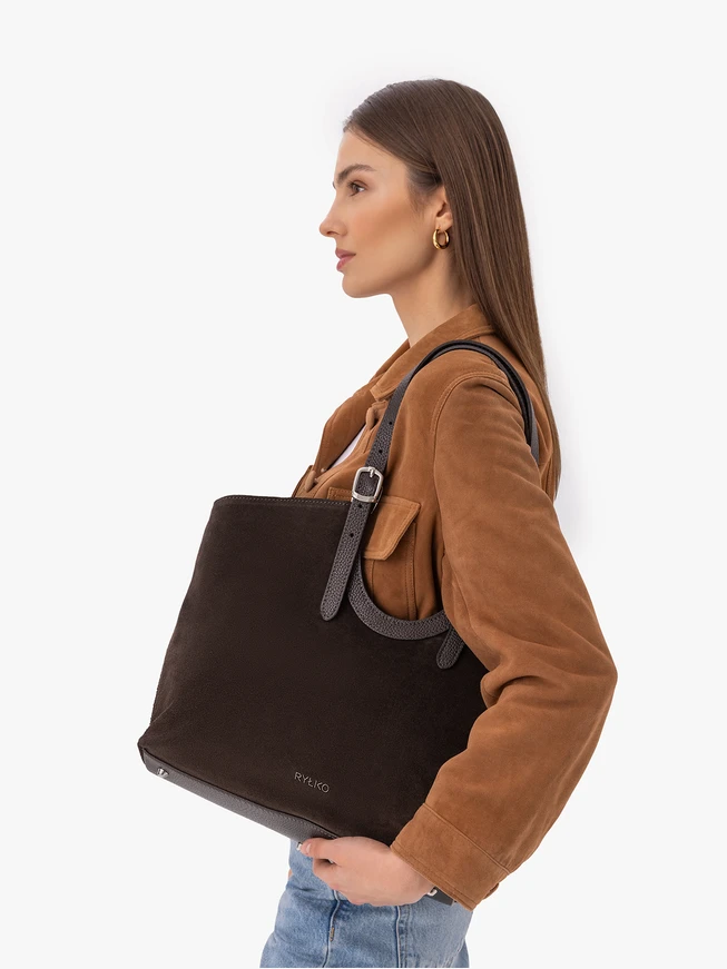 Braune große Shopper-Tasche