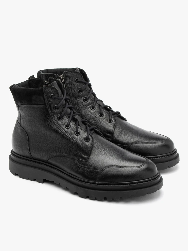 Chunky men’s boots with decorative upper