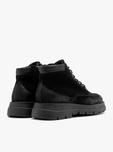 Black chunky-soled men’s ankle boots
