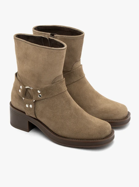 Olivgrüne Biker-Stiefel