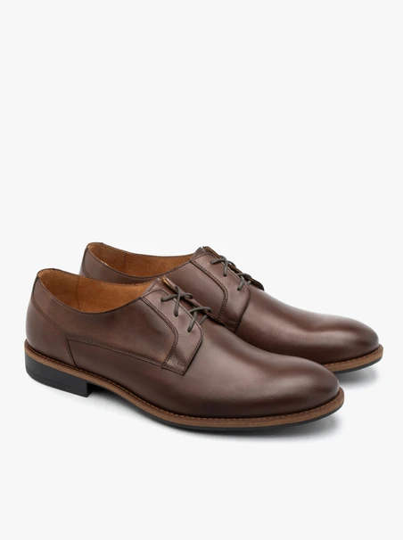 Braune Freizeit-Halbschuhe aus Leder