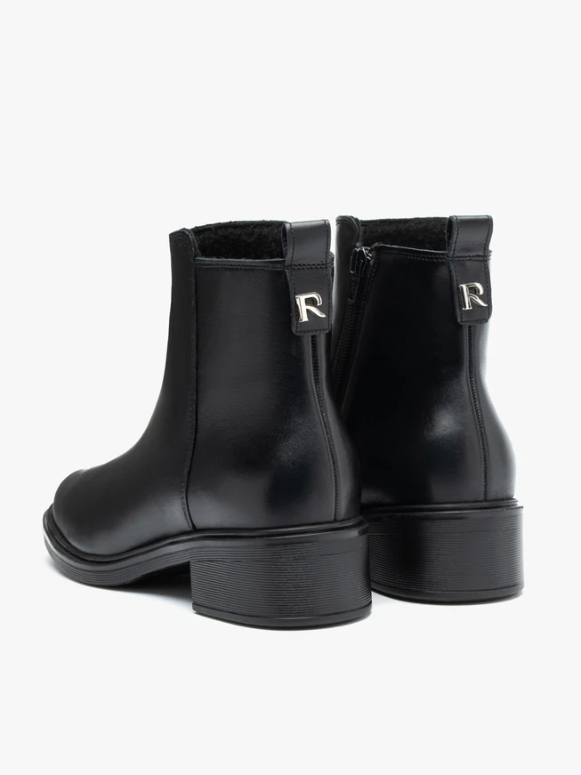 Black leather women's boots