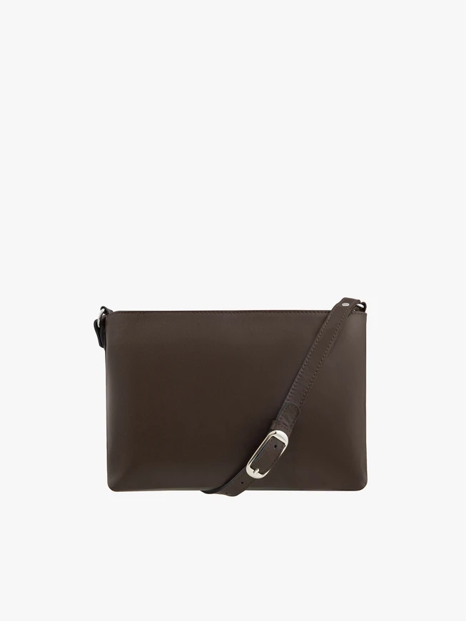 Dunkelbraune Handtasche mit Fransen