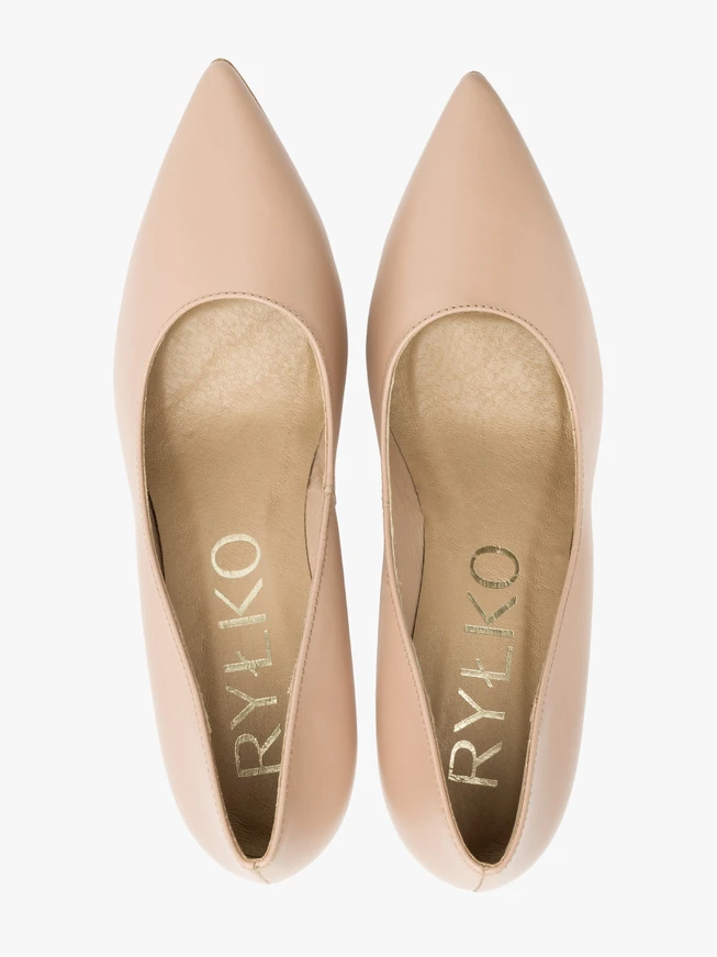 Beigefarbene Stiletto-Pumps
