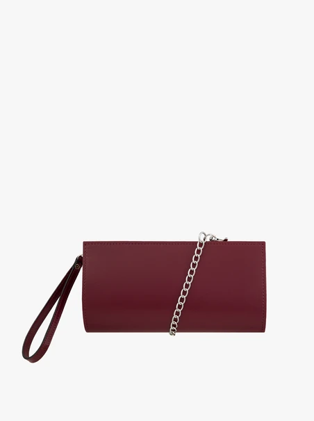 Women’s burgundy clutch
