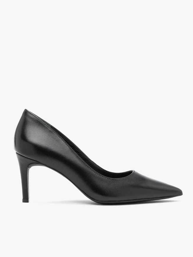 Schwarze Stiletto-Pumps aus Leder