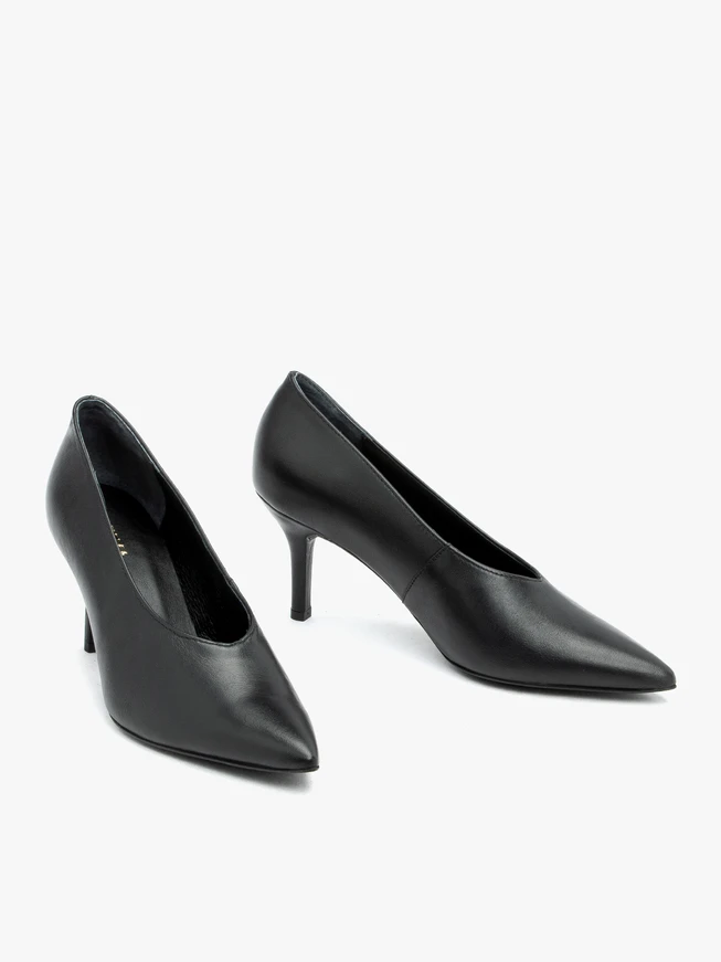 Schwarze integrierte Stiletto-Pumps