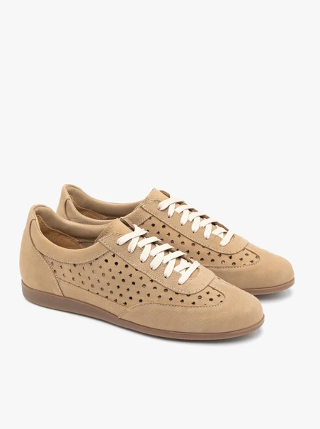 Sand Relax lace-up shoes with perforations