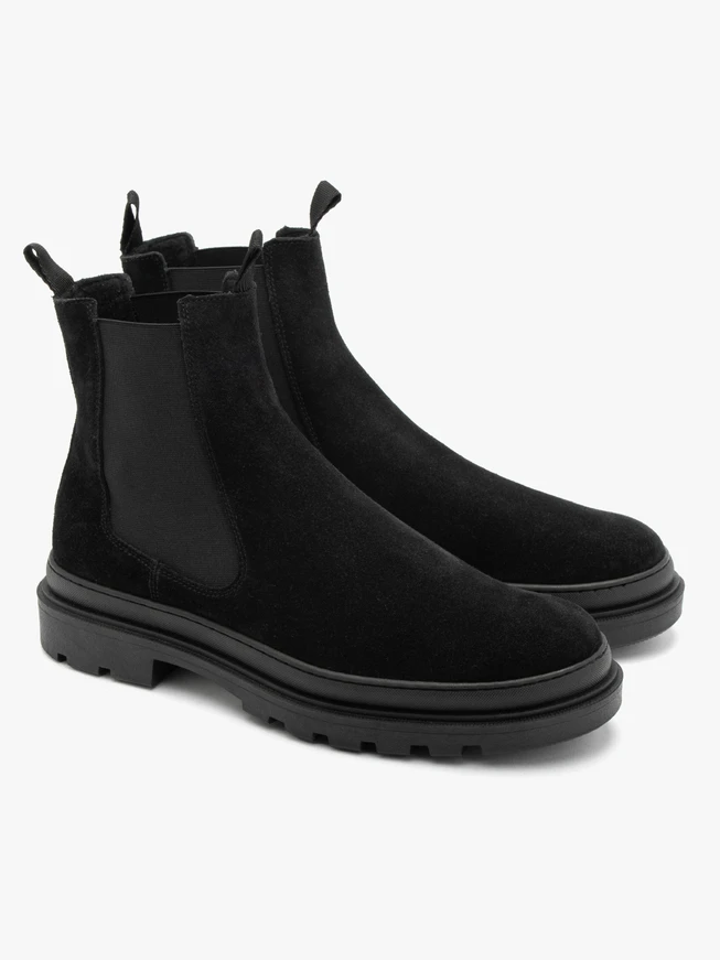 Herrenstiefel aus Veloursleder mit dicker Sohle