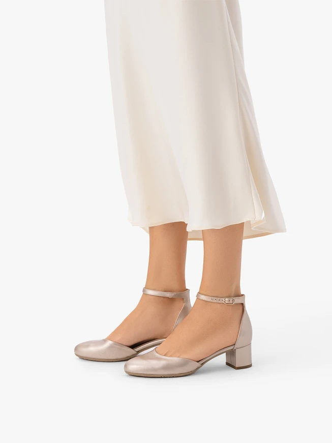Platin-Brautlederpumps