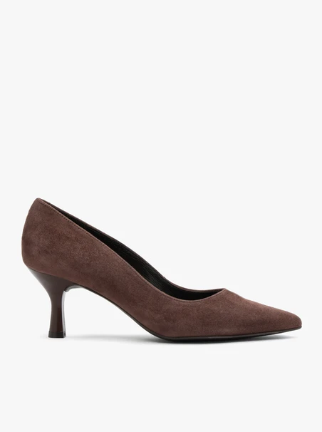 Braune Stiletto-Pumps aus Leder