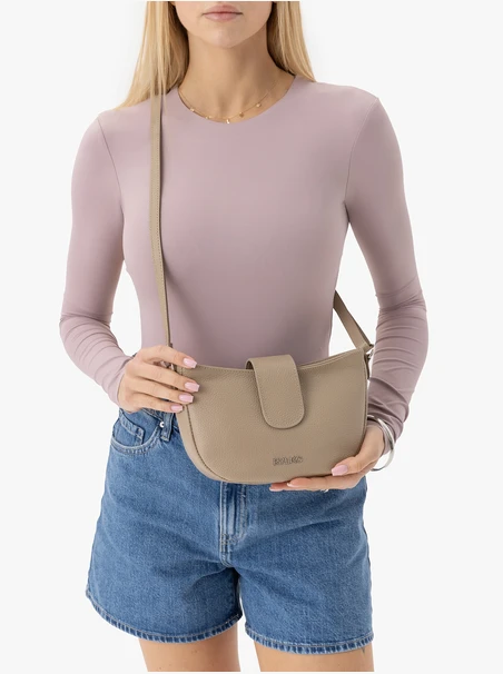 Ciemnobeżowa torebka saddle bag