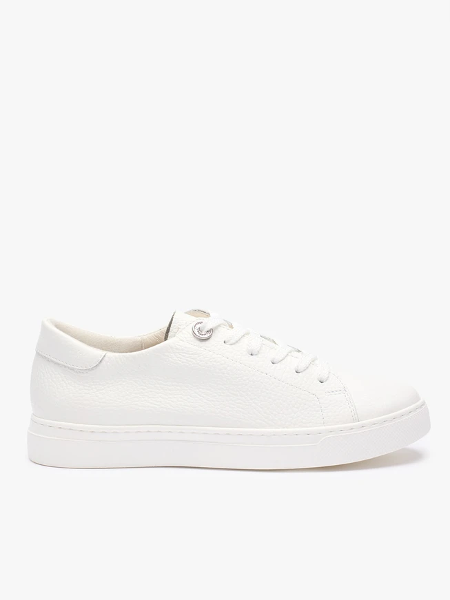 Damen Halbschuhe aus weißem Leder