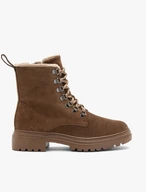 Brown suede women’s snow boots