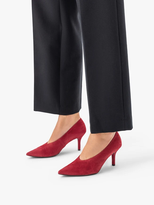 Kastanienbraune integrierte Stiletto-Pumps