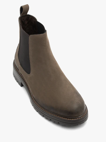 Braune Nubukleder-Pantoffeln