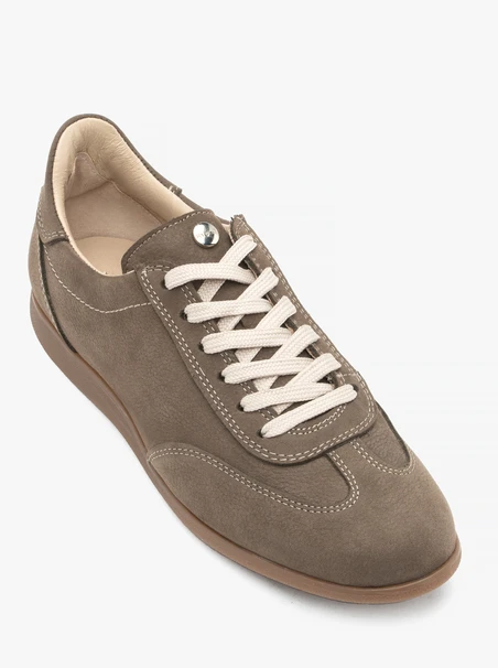 Women’s grey nubuck leather sport shoes