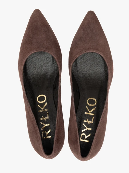 Braune Stiletto-Pumps aus Leder