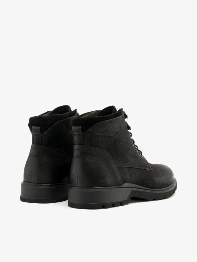 Schwarze Herren-Kombistiefel aus Leder