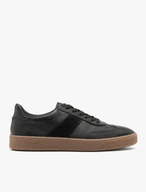 Schwarze Herren Sporthalbschuhe mit beigem Boden