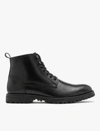 Schwarze Stiefel auf Traktionsboden aus Naturkautschuk
