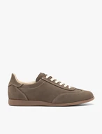 Graue Nubukleder Sporthalbschuhe