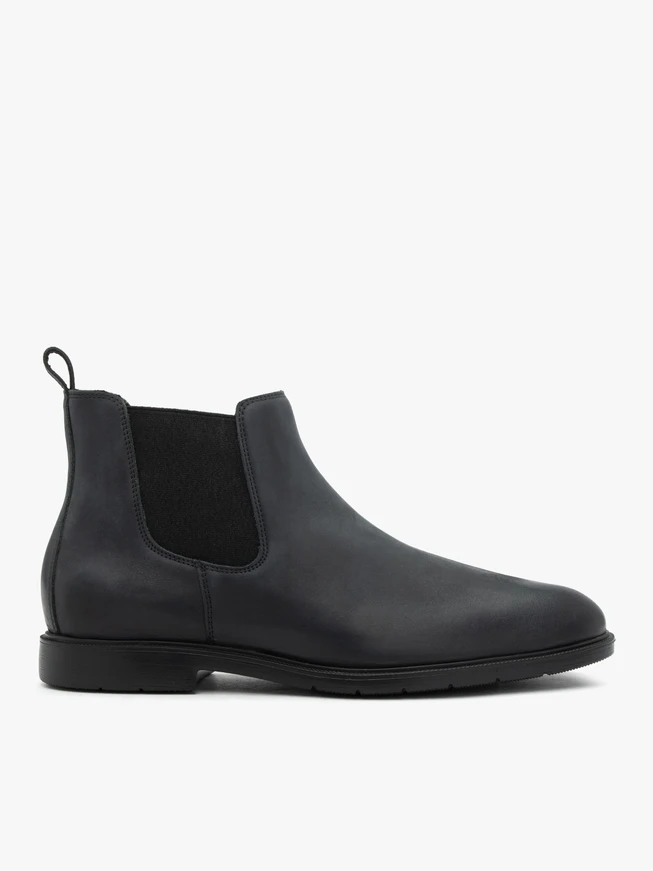 Schwarze Nubukleder-Pantoffeln