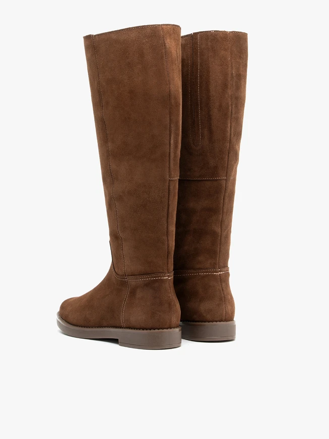 Brown Women's Boots with Wide Shaft