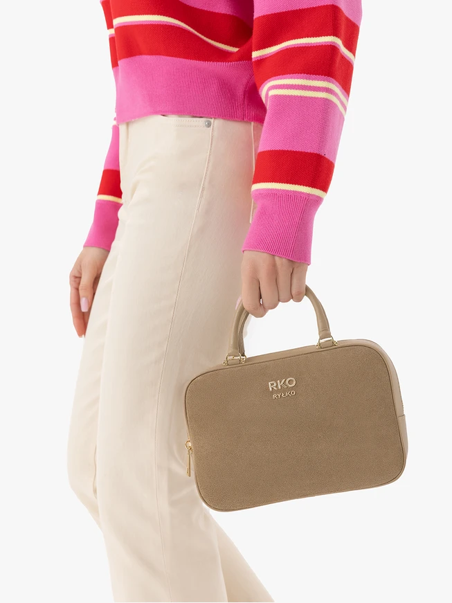 Beige bowling bag