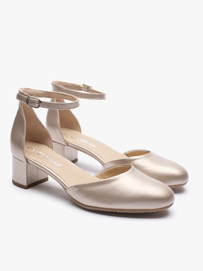 Platin-Brautlederpumps
