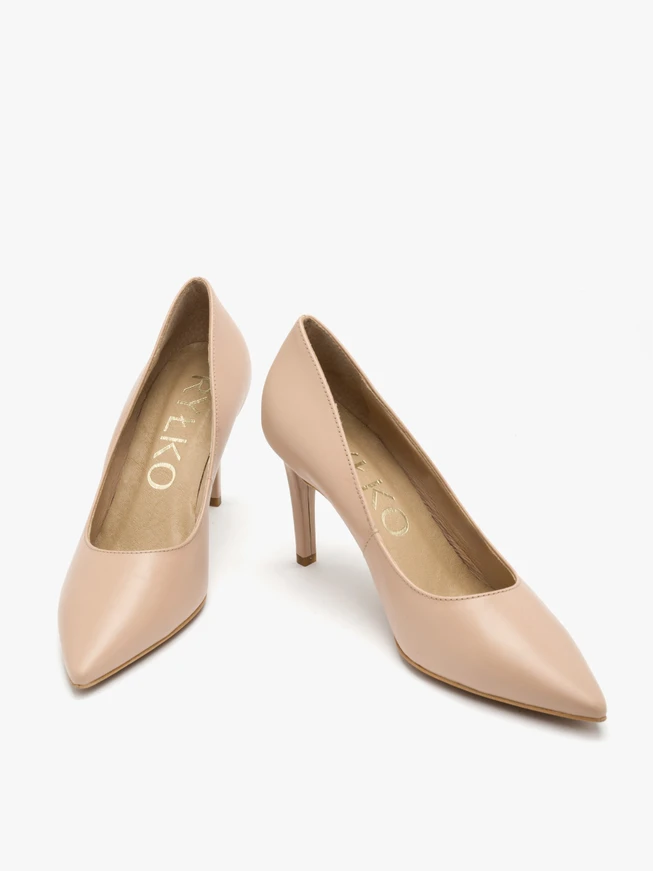 Beigefarbene Stiletto-Pumps