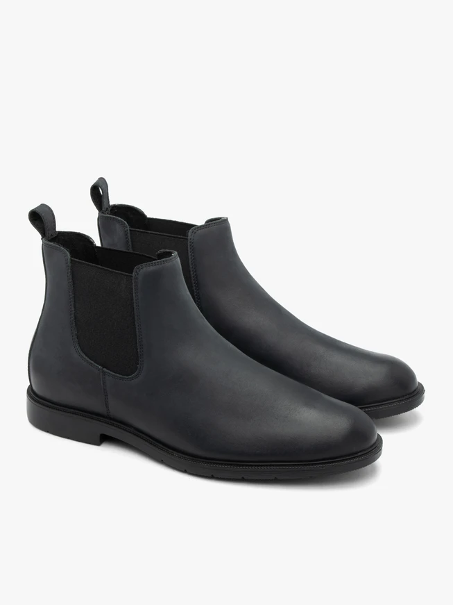 Schwarze Nubukleder-Pantoffeln