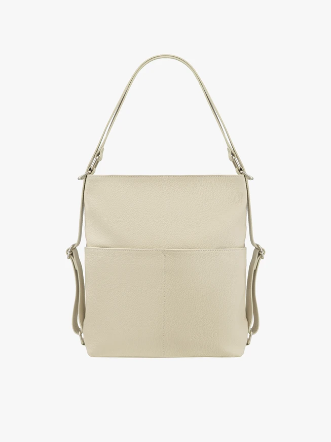 Cremefarbene Handtasche-Rucksack 2in1