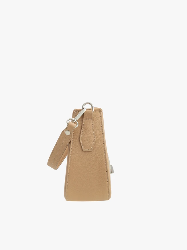 Beige elegante Handtasche mit Schnalle