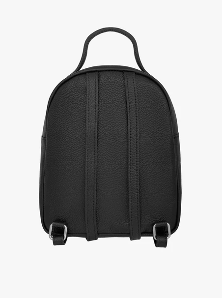 Schwarzer Rucksack aus genarbtem Leder