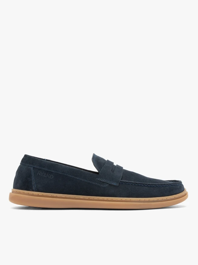 Mokassins aus marineblauem Veloursleder