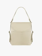 Cremefarbene Handtasche-Rucksack 2in1