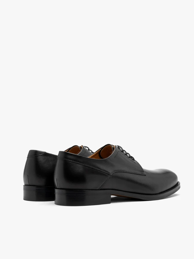 Black men’s shoes with leather sole
