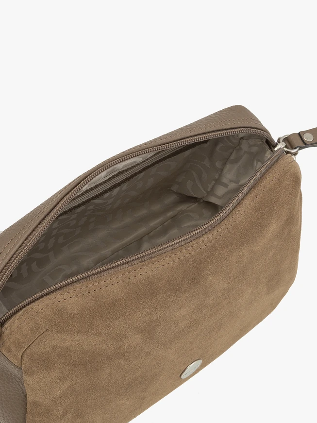 Braune kleine Handtasche mit breitem Riemen