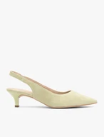 Hellgrüne Slingback-Pumps aus Veloursleder