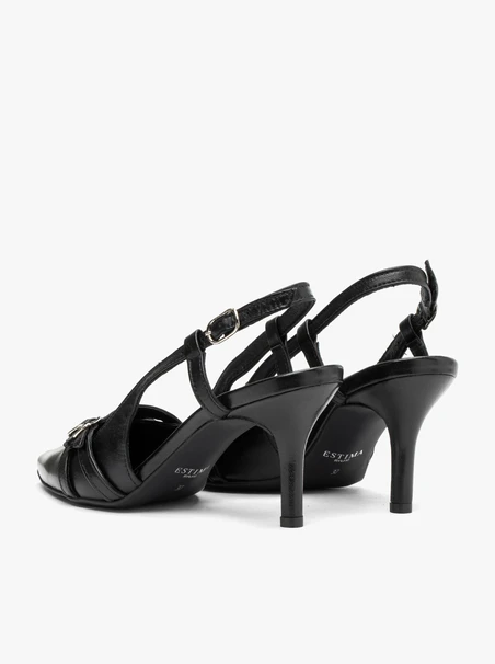 Slingback pumps with decorative straps