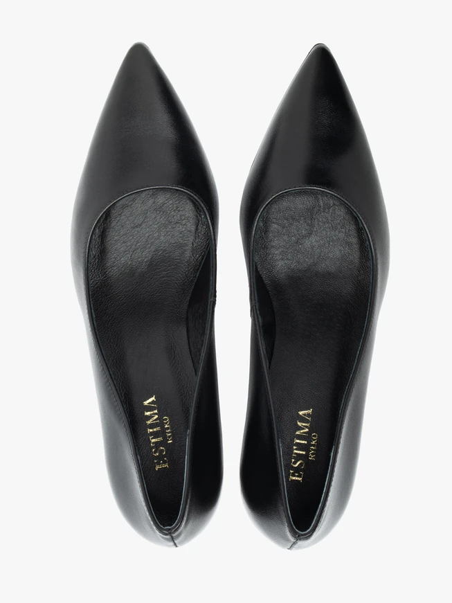 Schwarze Stiletto-Pumps aus Leder